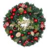 belupai Artificial Christmas Teardrop Swag, Pine Needle Red Candy Christmas Garland Winter Upside Down Wreath Holiday Swag with Balls for Indoor Outdoor Wall Door Hanging Decor view 1