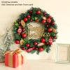 belupai Artificial Christmas Teardrop Swag, Pine Needle Red Candy Christmas Garland Winter Upside Down Wreath Holiday Swag with Balls for Indoor Outdoor Wall Door Hanging Decor view 2