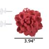 AMERRY Ceramic Flower Wall Art Handmade Porcelain Flower Decoration for Home Office Decor (Red,Herba Saussureae Involucratae, 3.94") view 2