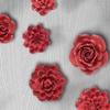 AMERRY Ceramic Flower Wall Art Handmade Porcelain Flower Decoration for Home Office Decor (Red,Herba Saussureae Involucratae, 3.94") view 3
