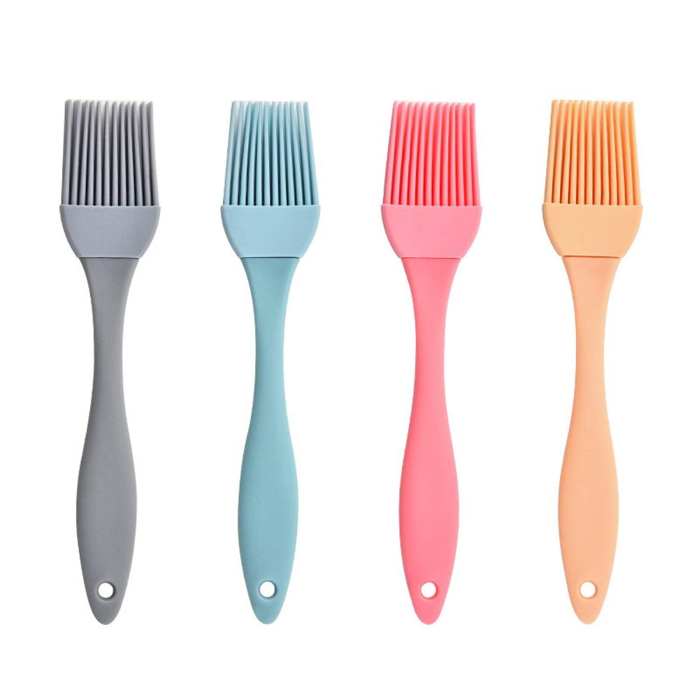 Silicone oil brush, household spice brush, split oil brush, kitchen food grease brush, barbecue brush grey