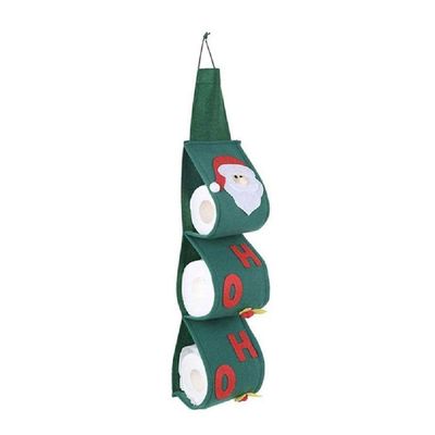 Christmas Toilet Paper Roll Storage Bag Santa Towel Holder Papers 3 Layer for Home Bedroom Bathroom Santa Paper Bags