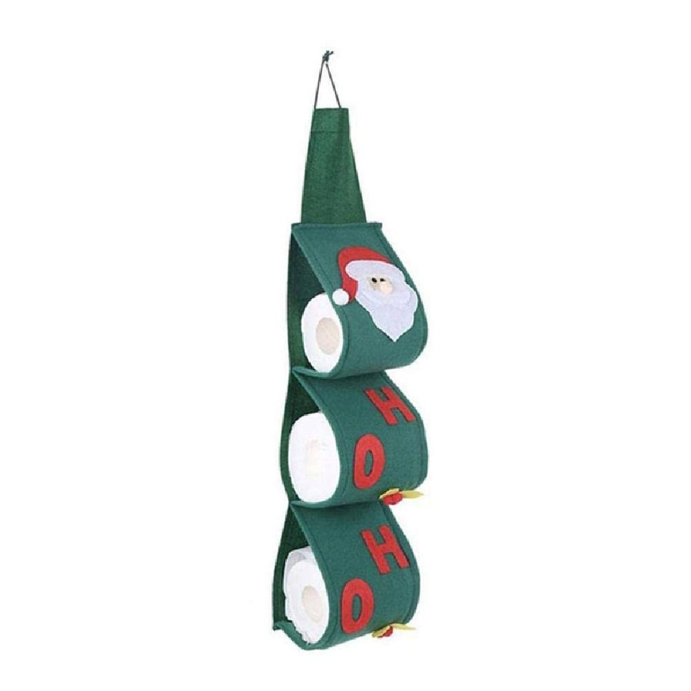 Christmas Toilet Paper Roll Storage Bag Santa Towel Holder Papers 3 Layer for Home Bedroom Bathroom Santa Paper Bags
