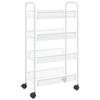 vidaXL 4-Tier Kitchen Trolley in White - Durable Iron Construction, Mobile Storage Cart with 4 Removable Mesh Baskets, Ideal for Kitchen, Bathroom, Office view 1
