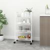 vidaXL 4-Tier Kitchen Trolley in White - Durable Iron Construction, Mobile Storage Cart with 4 Removable Mesh Baskets, Ideal for Kitchen, Bathroom, Office view 2