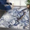 Abani Regal Collection Area Rug - Blue/Grey Marble Design - 6' x 9' - Easy to Clean - Durable for Kids and Pets - Washable - Medium Pile - Soft Feel - for Living Room, Bedroom & Office view 1