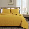 Chezmoi Collection Austin King Bedspread Set 3-Piece Pinsonic Quilted Oversized Bedspread Coverlet Set, King, Mustard view 1