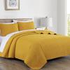 Chezmoi Collection Austin King Bedspread Set 3-Piece Pinsonic Quilted Oversized Bedspread Coverlet Set, King, Mustard view 2