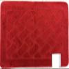 Basketweave Sculptured Bathroom Rug with Non Skid Back (Red, 18" x 30") view 1