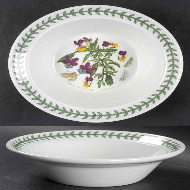 Portmeirion Botanic Garden Rimmed Cereal Oatmeal Bowl, Heartsease