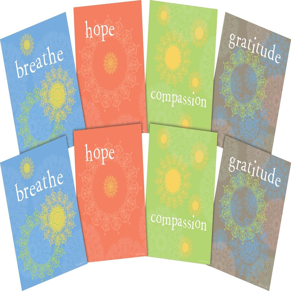 Barker Creek Art Prints, Mindfulness, Set of 8 Art Prints from Barker Creek's Thoughtfulness Collection, Inspirational Quotes, Office, Home, School Dcor, 8 Prints, 8" x 10" (4184)