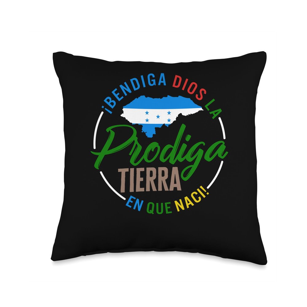 Aesthetic by KnowWhy Tees Co. Honduras Bendiga Prodiga Tierra En Que Naci Vaya Dios, Hondu Throw Pillow, 16x16, Multicolor