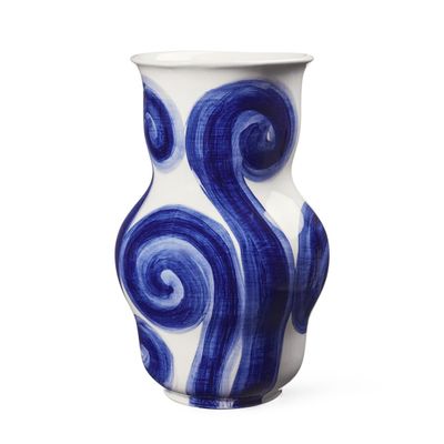 Kahler Tulle Vase, Blue, 8.7" H, Gift Box Included