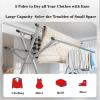 ATYUJKB Laundry Room Clothes Drying Rack, Laundry Drying Rack Collapsible, Laundry Stand Organizer, 5 Rod Drying Rack Stainless Steel with Wheels, Space Saving (200cm/79in) view 3