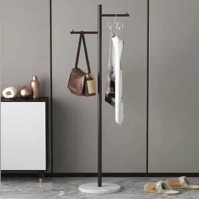 EMYJAY Floor Hanger, Coat Rack Freestanding Bedroom Floor Rack Can Be Placed to Hang Clothes from Multiple Angles Expanding Storage Space (Color : Black)