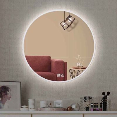 Yu Ru Wall Mirror for Bathroom, LED Mirror for Bathroom Modern Smart Bathroom Vanity Mirror Anti-Fog Decorative Mirror with 3 Colors Dimming Light for Bedroom Vanity White Light
