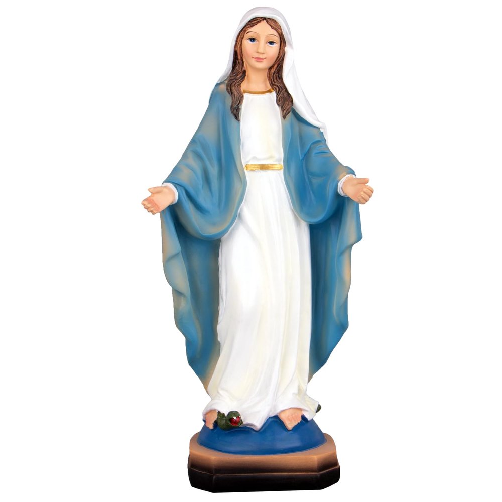 KEEPKAP Generous Virgin Mary Statue, Our Lady of Lourdes Blessed Mother Statues, 12 Inch Virgin Mary Resin Figurines Catholic Gifts, Indoor Religious Home Decor