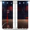 Basketball Curtains Empty Court Sport Arena Wood Floor Print Blackout Rod Pocket Curtains for Bedroom Living Room Kitchen Decor Thermal Insulated Window Drapes 2 Panel Set 84x84in view 2
