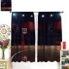 Basketball Curtains Empty Court Sport Arena Wood Floor Print Blackout Rod Pocket Curtains for Bedroom Living Room Kitchen Decor Thermal Insulated Window Drapes 2 Panel Set 84x84in view 4