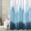 Lifup Fabric Shower Curtain, Boho Shower Curtain Set with Plastic Hooks, Gradient Color Shower Curtains Waterproof for Bathroom, Washable Weighted Hem Shower Curtain Blue 102" W x 79" H view 2