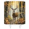 YOZSLGU Country Rustic Shower Curtain Fall Forest Deer Wildlife Hunting Nature Bathroom Decor Curtains Set with Hooks view 2