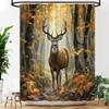 YOZSLGU Country Rustic Shower Curtain Fall Forest Deer Wildlife Hunting Nature Bathroom Decor Curtains Set with Hooks view 4