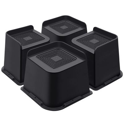 ANNKUT Bed Risers 4 Inch Heavy Duty, Furniture Risers for Bed Desk Table Sofa CouchOversized Bed Lifts Risers, Support up to 5000 Lbs(4 Pack Black)