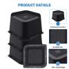 ANNKUT Bed Risers 4 Inch Heavy Duty, Furniture Risers for Bed Desk Table Sofa CouchOversized Bed Lifts Risers, Support up to 5000 Lbs(4 Pack Black) view 3