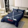 100% Nature Cotton Golf Club Duvet Cover King Size,Boys Men Sports Theme Ball Game Super Soft Bedding Set for Kids Teens,Retro Navy Blue Print Comforter Cover Bedding 3 Piece (No Comforter) view 2