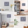 FortuneHouse8 Wall ClockClassical Nautical Stripe Battery Operated Clocks Silent Non-Ticking Wallclock Navy Blue Square Wall Clocks for Living Room Bedroom Kitchen Office Bathroom Home Decor view 4