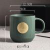 300ml/10.14oz Ceramic bronze seal Mug microwave oven can be used for business household restaurant vertical Coffee cup for office home-green-301-400ml view 2