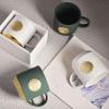 300ml/10.14oz Ceramic bronze seal Mug microwave oven can be used for business household restaurant vertical Coffee cup for office home-green-301-400ml view 3
