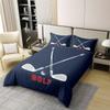 100% Nature Cotton Golf Club Duvet Cover Queen Size,Boys Men Sports Theme Ball Game Super Soft Bedding Set for Kids Teens,Retro Navy Blue Print Comforter Cover Bedding 3 Piece (No Comforter) view 2