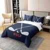 100% Nature Cotton Golf Club Duvet Cover Queen Size,Boys Men Sports Theme Ball Game Super Soft Bedding Set for Kids Teens,Retro Navy Blue Print Comforter Cover Bedding 3 Piece (No Comforter) view 3