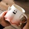 450ml/15.21oz Strange Ceramic Genie Mug The microwave oven can be used to pack water cups in a gift box for office home-Green (funny)+gift box+gold spoon-450 view 4