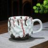 200ml/6.67oz Hammer eye pattern ceramic Coffee cup retro kiln innovation Mug Suitable for office home restaurant-Hammer eye pattern moon white-201-300ml view 2