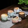 200ml/6.67oz Hammer eye pattern ceramic Coffee cup retro kiln innovation Mug Suitable for office home restaurant-Hammer eye pattern moon white-201-300ml view 3