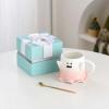 450ml/15.21oz Strange Ceramic Genie Mug The microwave oven can be used to pack water cups in a gift box for office home-Pink (aggrieved)+gift box+gold spoon-450 view 2