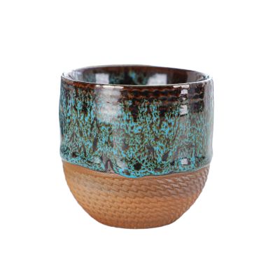 100ml/3.38oz Creative Japanese Kiln Change Concentrated Flow Glaze Coffee cup Rough Pottery Vintage Lahua Tea Cup-(Tianqing) 150ml-101-200ml