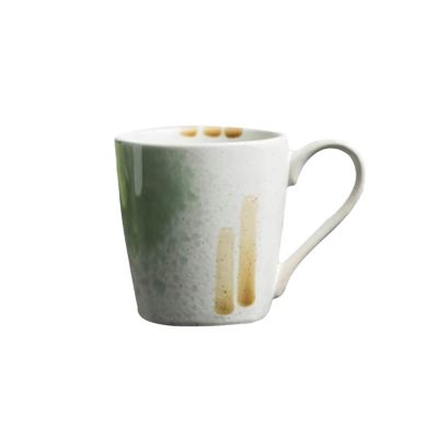 200ml/6.67oz Vintage kiln change hand-painted ceramic large coffee shop Japanese restaurant household Mug for office home-Hand drawn ice cracks-201-300ml