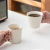 200ml/6.67oz Nordic style white large capacity Coffee cup handmade Japanese retro ceramic art Coffee cup for office home-Round Small Plate - White-201-300ml view 3