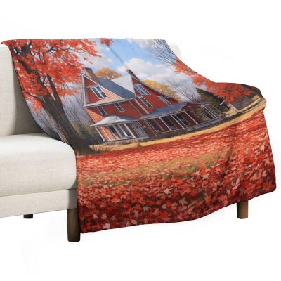 Blanket Maple Leaves Farmhouse Throw Blanket Fall Autumn Seasonal Theme Ultra Soft Bedspread Microfiber Blankets Home Decor for Bed Couch Chair Living Room for Adults 50"x60"