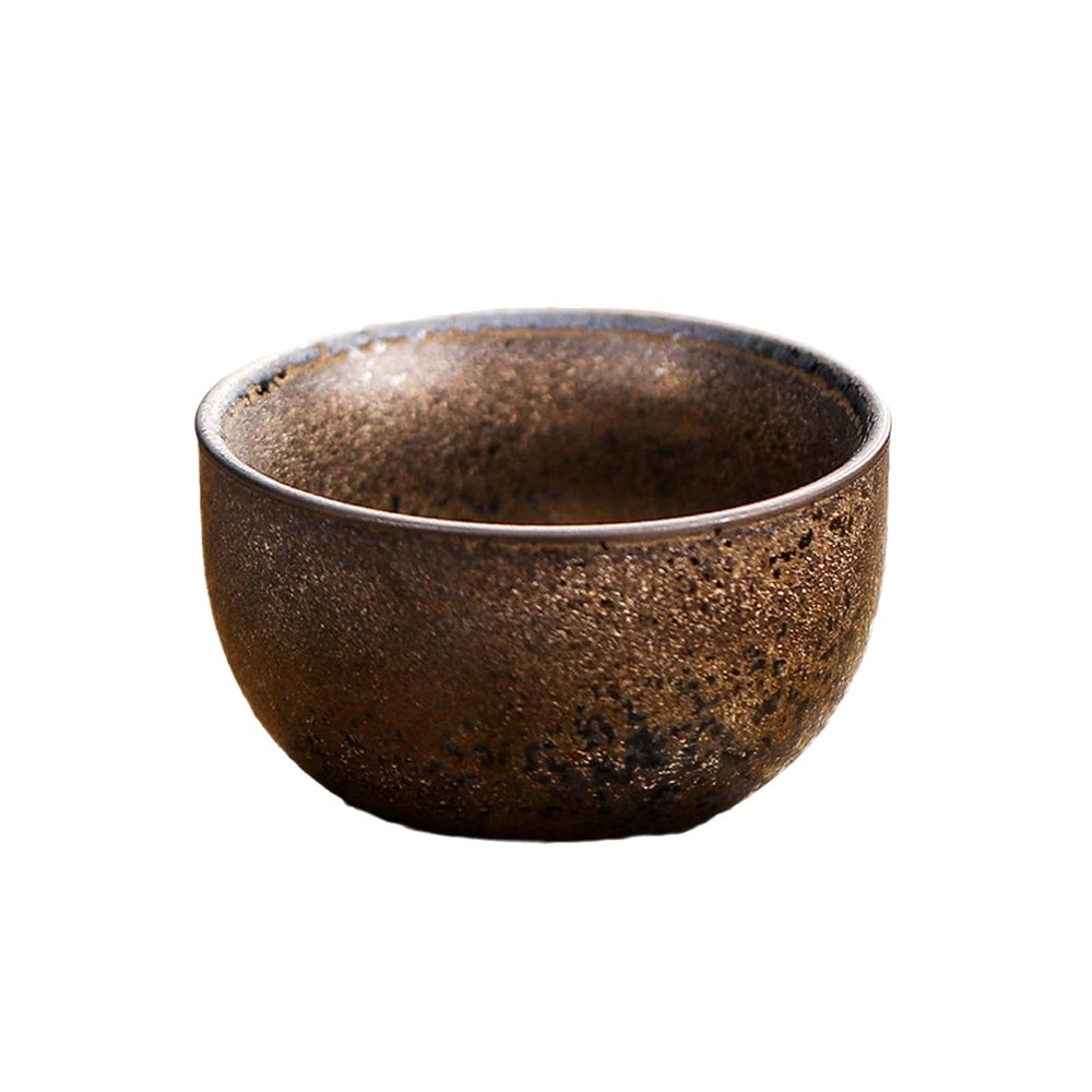 50ml/1.69oz Ceramic Vintage Iron Glazed Coffee cup Kiln to Japanese Tea Cup Suitable for office home-Iron Glazed Zen Meditation Cup-51-100ML