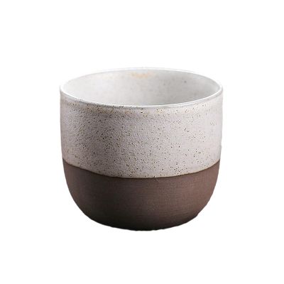 135ml Vintage rough pottery Espresso cup Creative colorful self mottled matte texture cup for office home-Colorful (white)-135ml