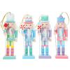 4pcs Christmas Nutcracker Hanging Ornaments Xmas Wooden Walnut Soldier Figures Holiday Wood Puppets Dolls Pendant Ornaments Statue for Xmas Holiday Home Christmas Decor view 1