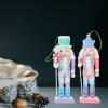 4pcs Christmas Nutcracker Hanging Ornaments Xmas Wooden Walnut Soldier Figures Holiday Wood Puppets Dolls Pendant Ornaments Statue for Xmas Holiday Home Christmas Decor view 3
