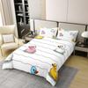 Erosebridal Cartoon Duck 100% Cotton Duvet Cover for Kids Boys Girls,Colorful Duck Bedding Set King,Cute Hand Drawn Duck Wave Lines Comforter Cover,Lovely Farmhouse Animal Bed Sets with 2 Pillowcases view 2