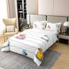 Erosebridal Cartoon Duck 100% Cotton Duvet Cover for Kids Boys Girls,Colorful Duck Bedding Set King,Cute Hand Drawn Duck Wave Lines Comforter Cover,Lovely Farmhouse Animal Bed Sets with 2 Pillowcases view 3