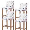 4th of July Independence Day Bar Stool Covers with Backs, Stretch Washable Bar Stool Chair Cover American Flag Stars Slipcovers Counter Stool High Chair Covers for Pub, Dining Room, Cafe, Set of 4 view 1