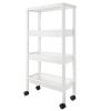 DELURA Slim Storage Cart with Wheels, 4 Tier Bathroom Storage Organizer Rolling Utility Cart for Bathroom Kitchen Laundry Room Office Narrow Place view 1